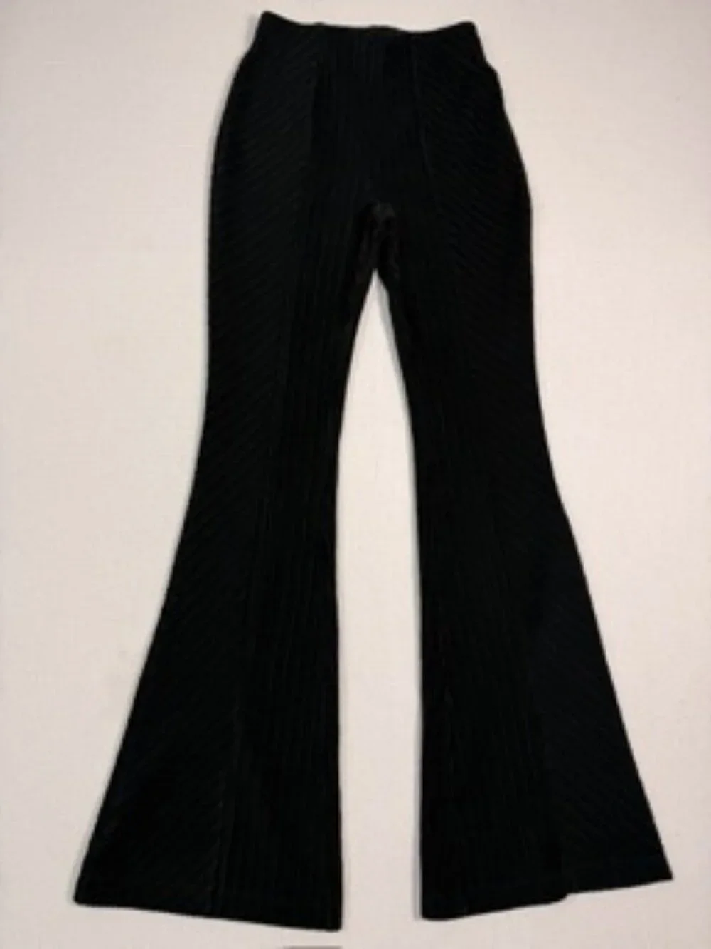 Modish Rebel Youth black ribbed flare pants in size Small.